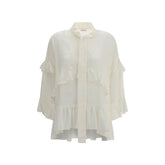 P.A.R.O.S.H. Cream Silk Blouse